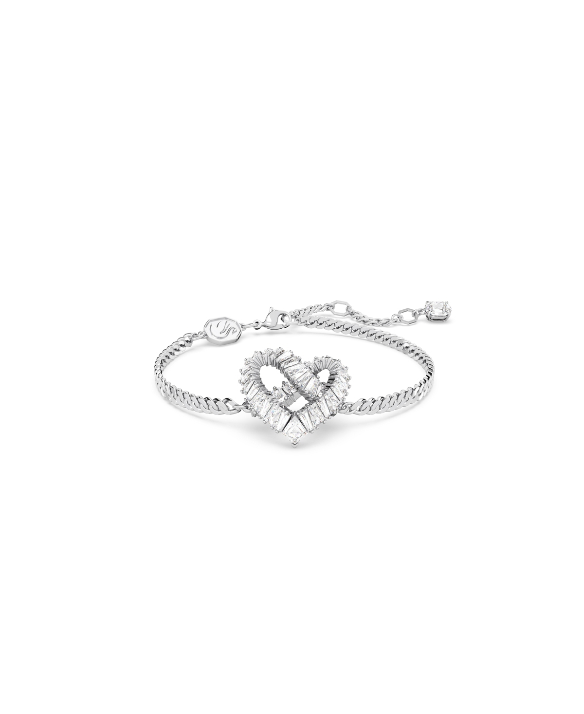 Shop Swarovski Crystal Heart Matrix Bracelet In Silver