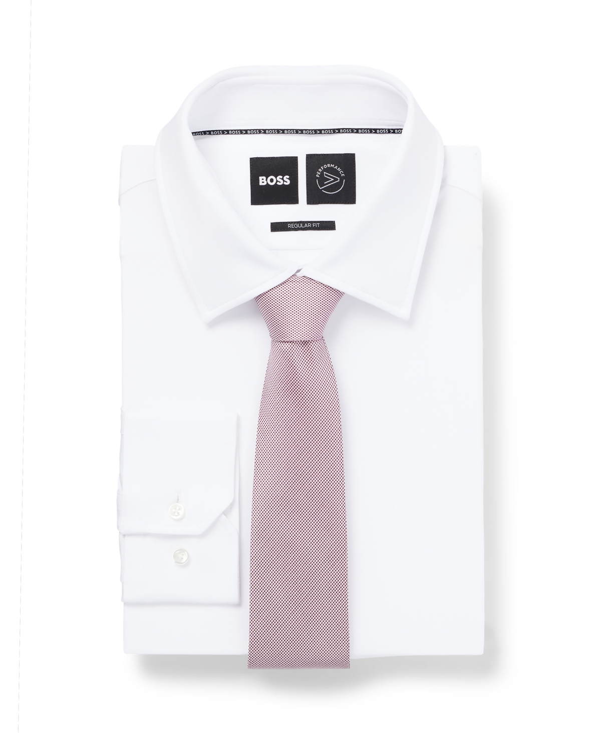 Hugo Boss Boss By  Men's Pure-silk Jacquard-woven Micro Pattern Tie In Open Pink