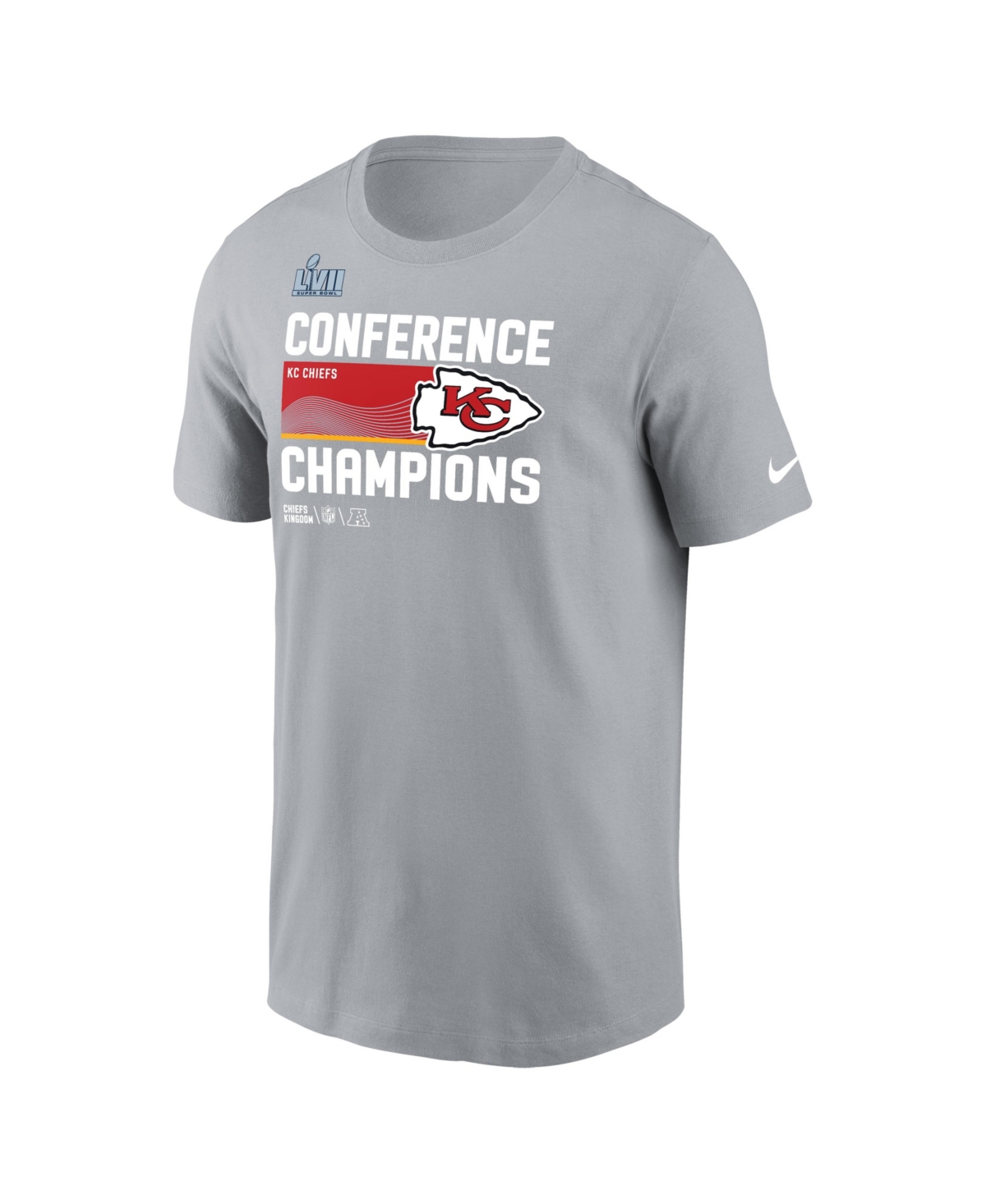 Nike Men's  Gray Kansas City Chiefs 2022 Afc Champions Trophy Collection Long Sleeve T-shirt