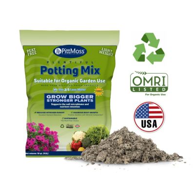 PittMoss Plentiful Peat-Free Potting Mix For Gardening, 10 Quart Bag