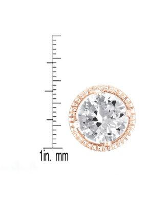 Sterling Silver Cubic Zirconia Round Earrings