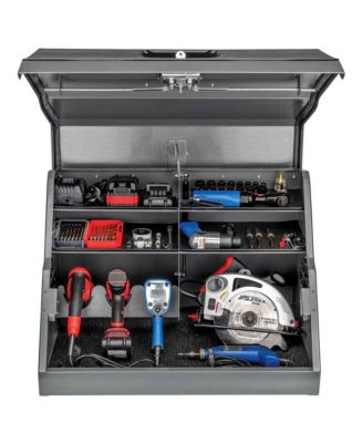 26 Inch Rapid Box Portable Slant Front Power Tool Grey Locker Box