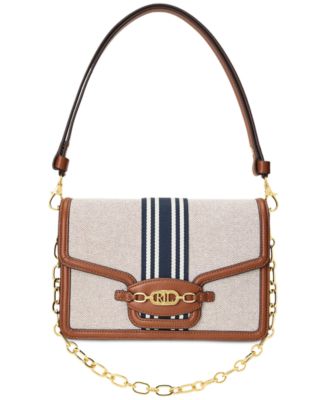 Lauren Ralph Lauren - Sydnee Striped Canvas Small Shoulder Bag
