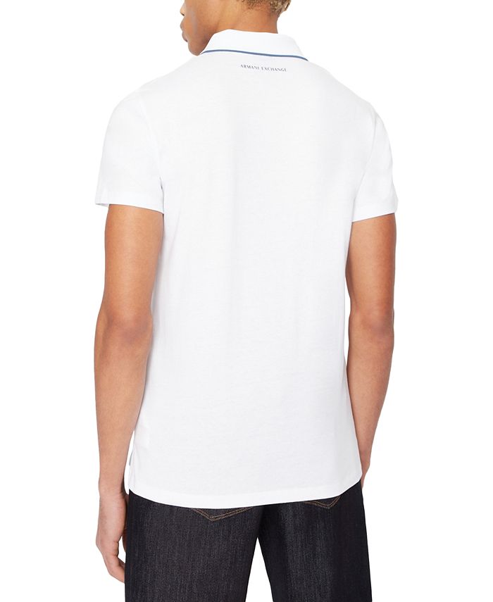 A|X Armani Exchange Men's Slim-Fit Tipped Open-Collar Polo Shirt - Macy's