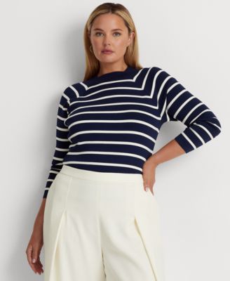 Lauren Ralph Lauren - Plus Size Mock Neck Long Raglan Sleeve Top