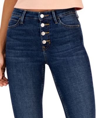 GUESS JEANS Women's High-Rise Button-Fly Skinny Jeans