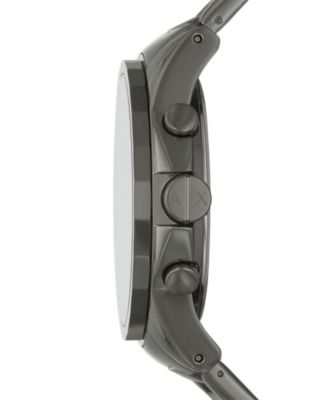 Men's Chronograph Gunmetal Gray Stainless Steel Bracelet Watch 45mm