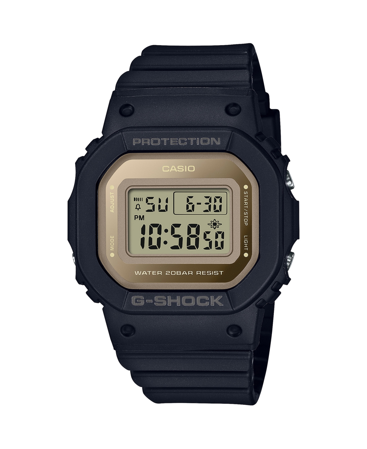 G-shock Unisex Black And Gold-tone Resin Digital Watch 40.5mm, Gmds5600-1