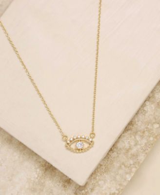 All Knowing Eye Faux Cubic Zirconia Necklace