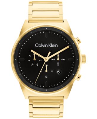 Calvin Klein Men's Gold-Tone Stainless Steel Bracelet Watch 44mm - Macy's