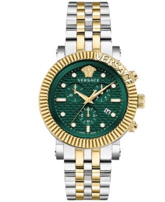 Versace - Men's Swiss Chronograph V-Chrono Two-Tone Bracelet Watch 45mm