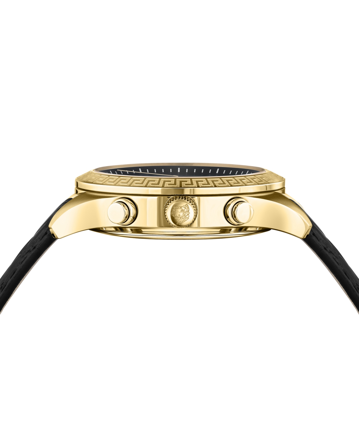 Versace Women's Chronograph Greca Black Leather Strap Watch 40mm