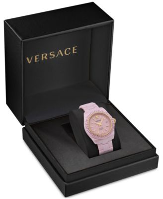 Versace Women's Swiss Automatic DV One Pink Ceramic Bracelet Watch