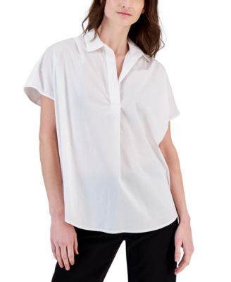 Anne Klein - Women's Oversized Dolman-Sleeve Shirt