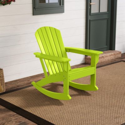 Outdoor Patio Poly Adirondack Rocking Chair Rocker