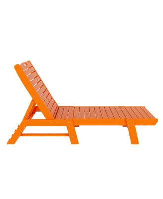 3 Pieces Poly Outdoor Patio Chaise Lounge Chair with Side Table Set