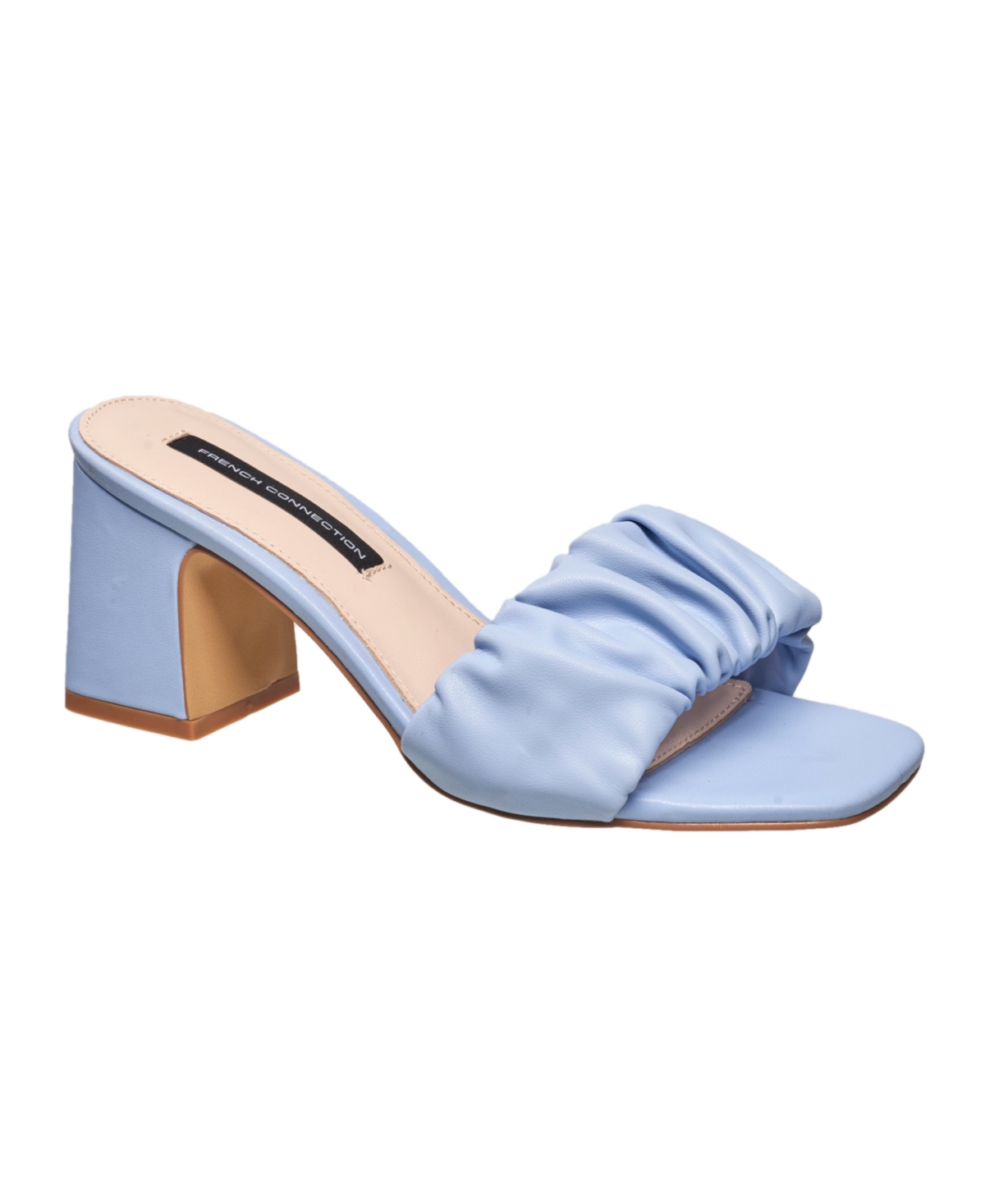 Shop French Connection Women's Block Heel Slide Sandals In Light Blue