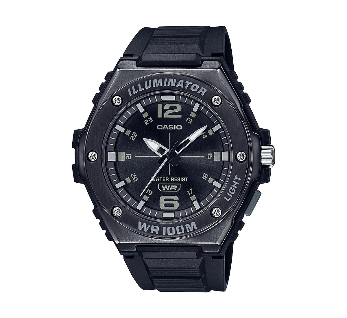 Casio Men's Three-Hand Black Resin Watch 49.6mm, MWA100HB-1AV