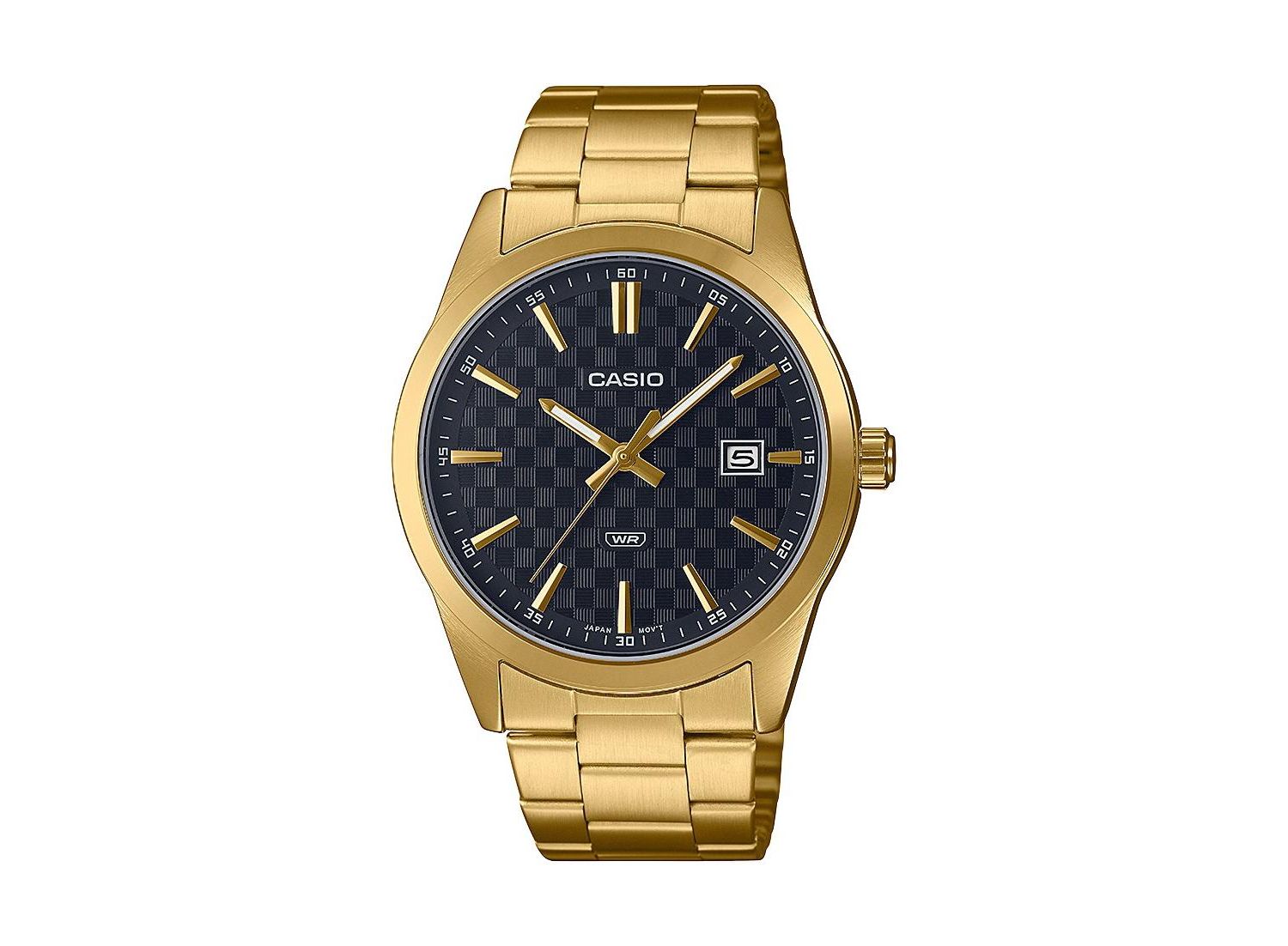Men's Three-Hand Gold-Tone Stainless Steel Watch 41mm, MTPVD03G-1A