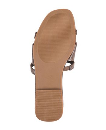French Connection H Halston Women's Raider Croco Slip-On Sandals - Macy's