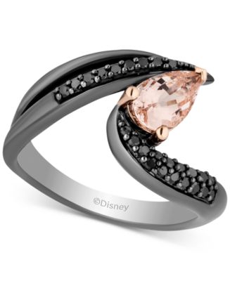 Enchanted Disney Fine Jewelry Morganite (5/8 ct. t.w.) & Black Diamond ...