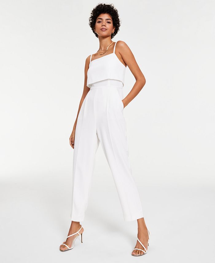 Bar III Women's Crepe Double-Layer Sleeveless Jumpsuit, Created for ...