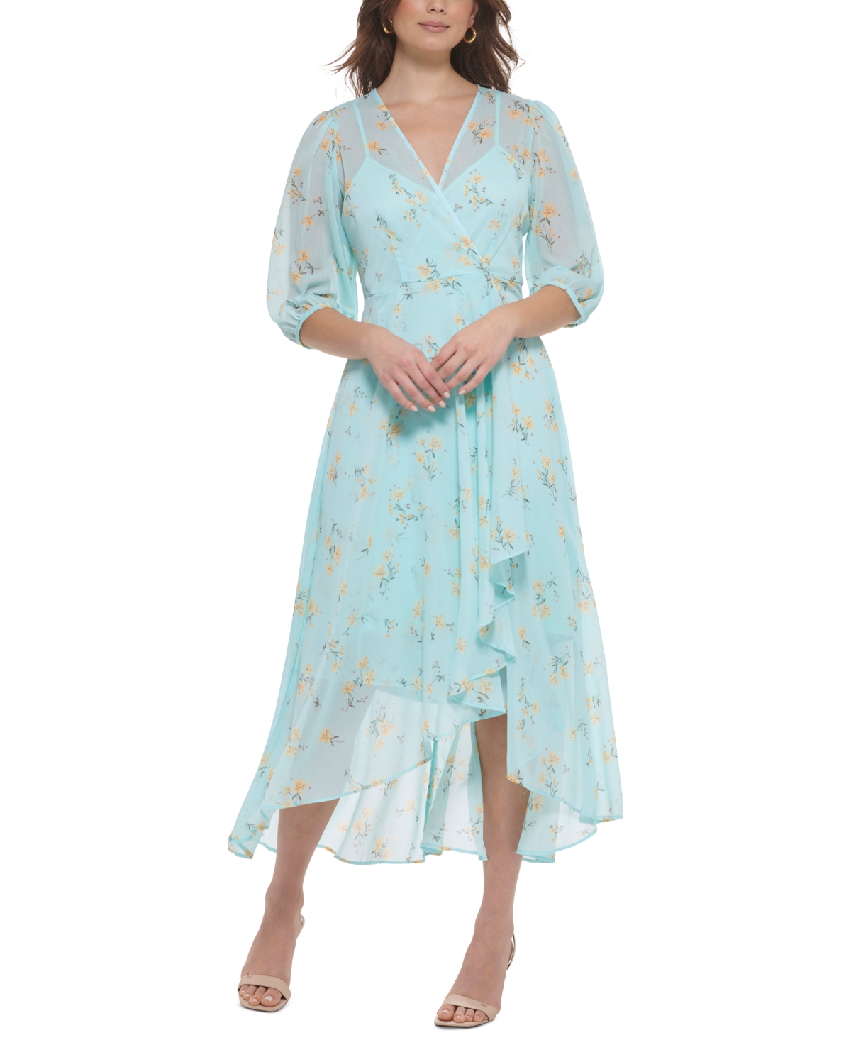 Calvin klein chiffon dresses cheap