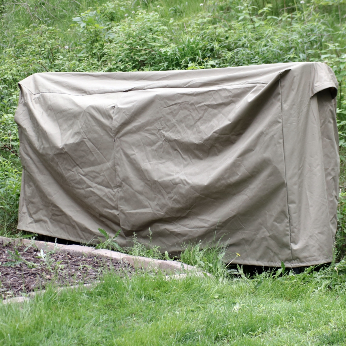 Sunnydaze Decor Weather-Resistant Polyester Firewood Log Rack Cover - Khaki