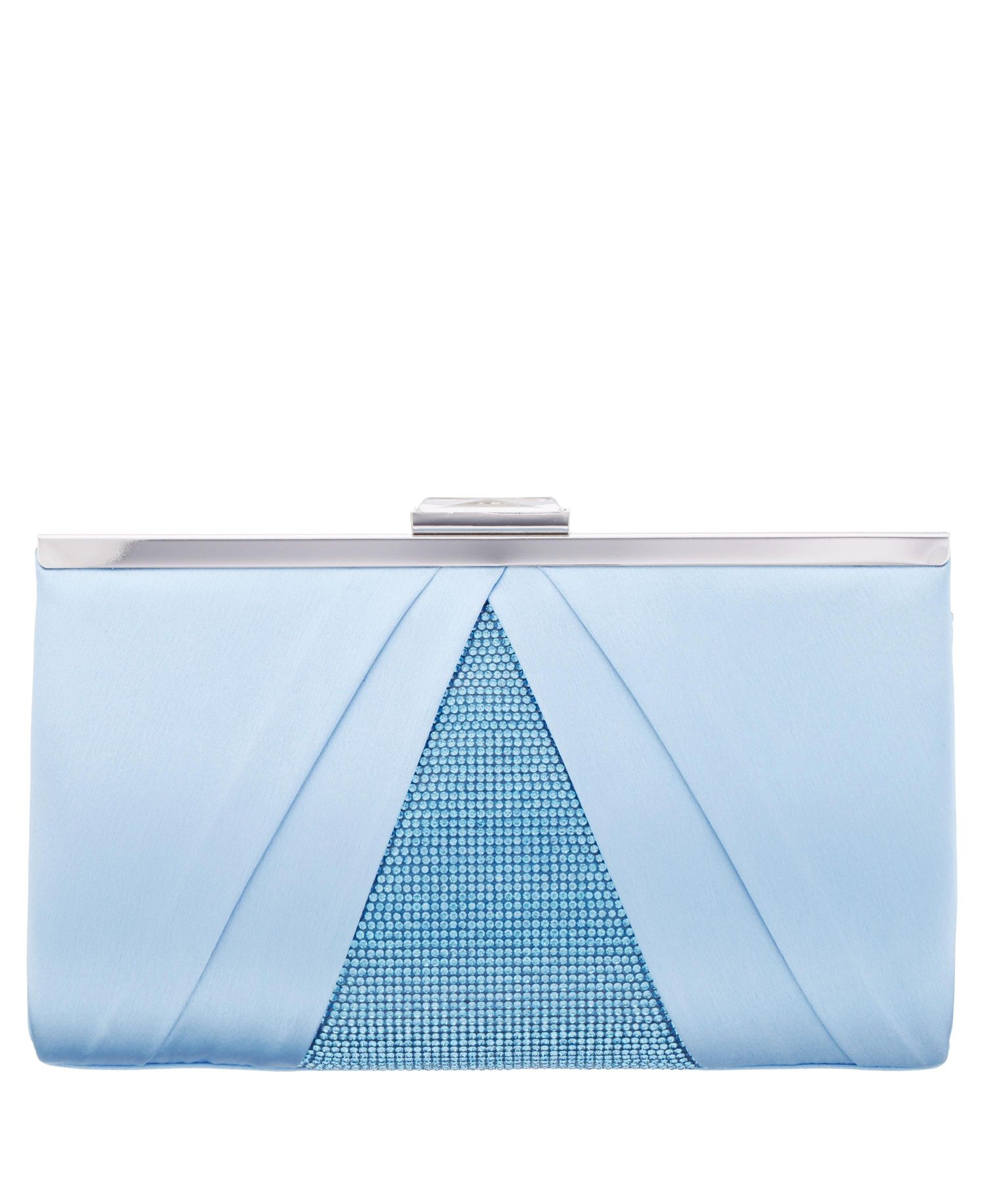 Women's Pleated Stain Crystal Frame Clutch