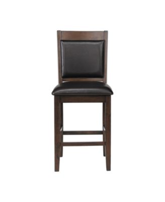 2-Piece Asian Hardwood Dewey Upholstered Counter Height with Footrest Chairs Set
