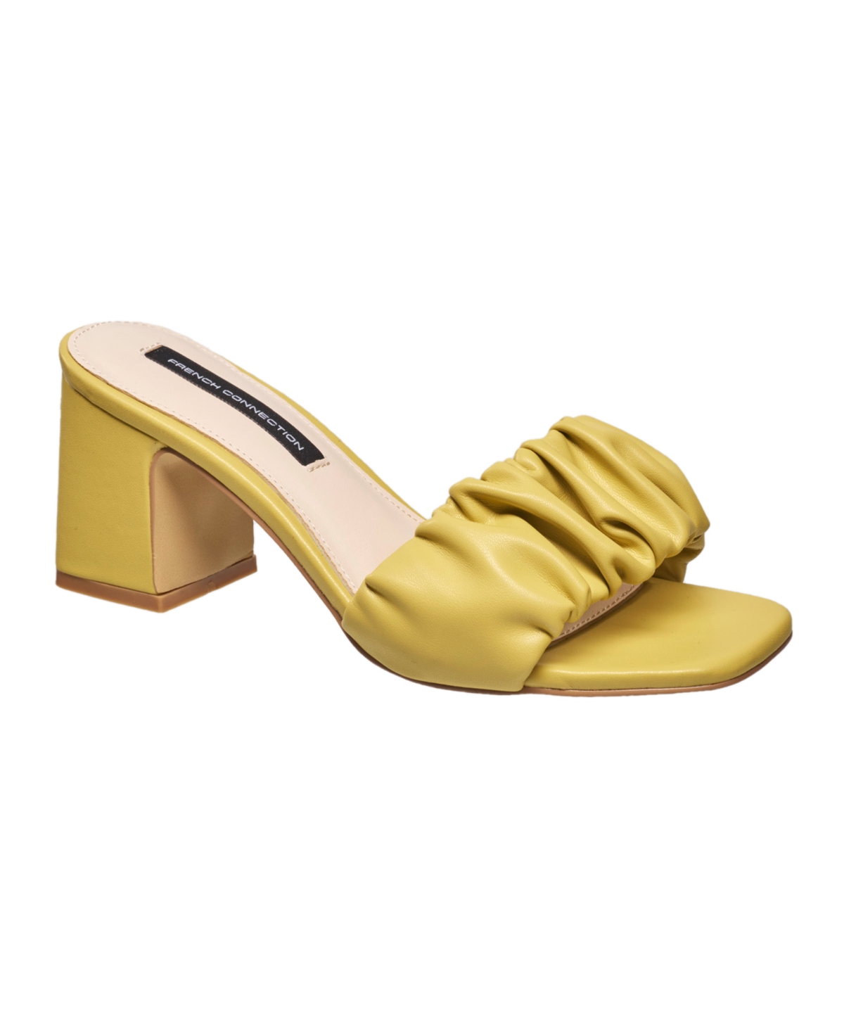 Shop French Connection Women's Block Heel Slide Sandals In Yellow