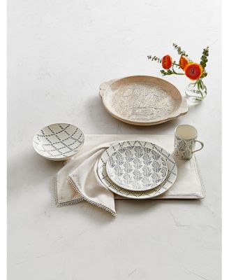 Textured Neutrals  Lattice/Leaf 12-PC Dinnerware Set, Service for 4