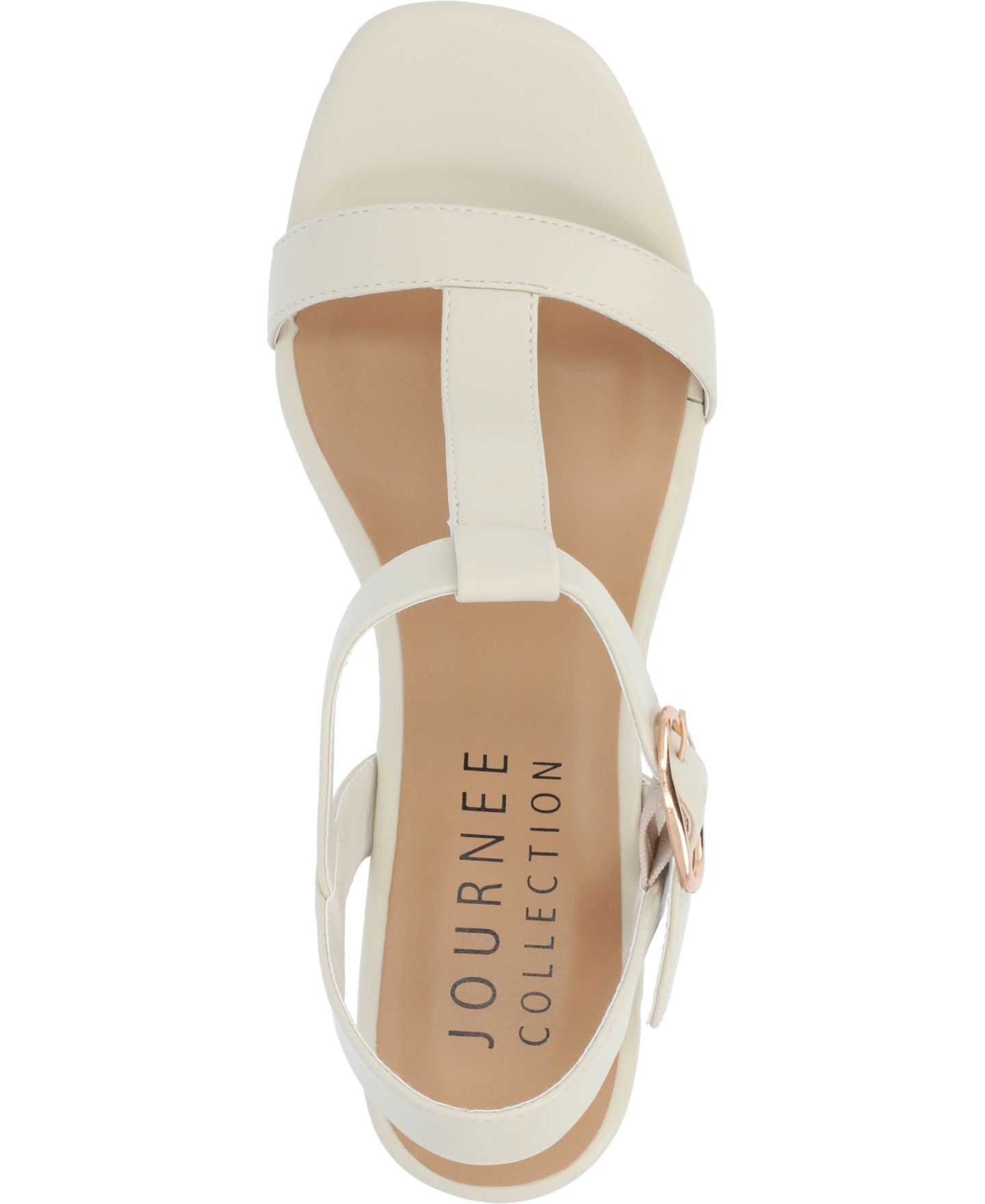 Женские сандалии Journee Collection Matildaa Platform Wedge, цвет: Костяной — фото 4