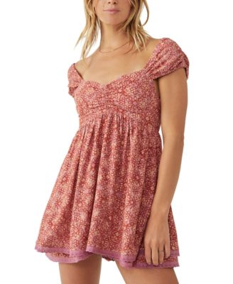 Free People high quality One Multi-Color Floral Babydoll Mini Dress