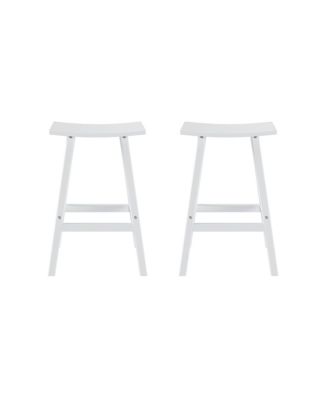 Outdoor Patio Adirondack Bar Height Stool Saddle Seat Chair Set of 2