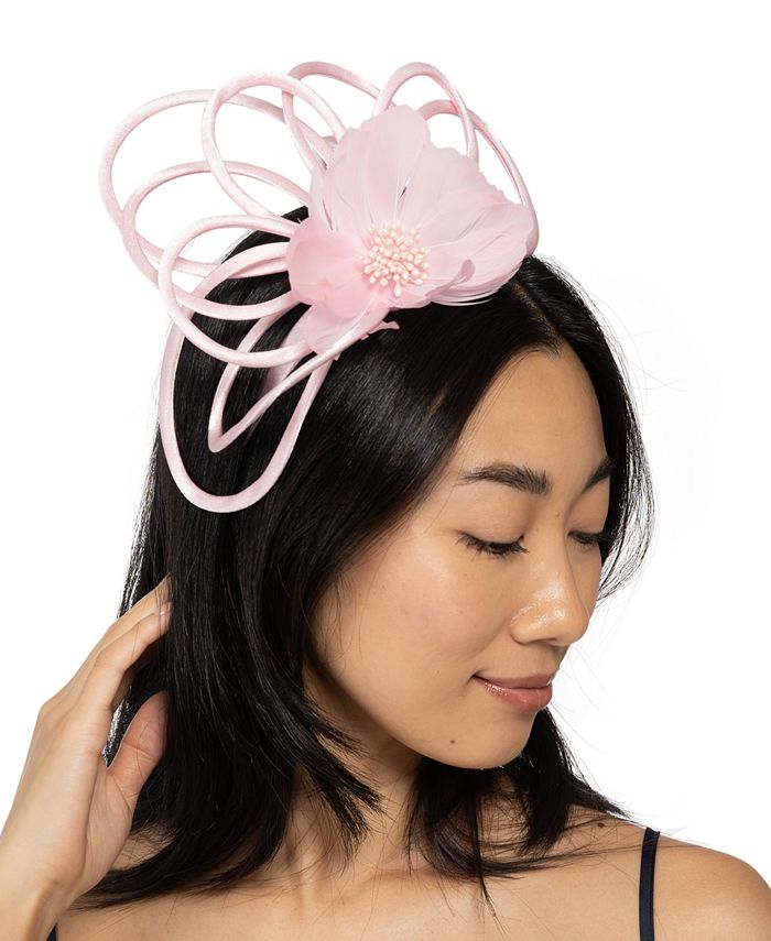 Bellissima Millinery Collection Women's Flower Feather Swirl Fascinator