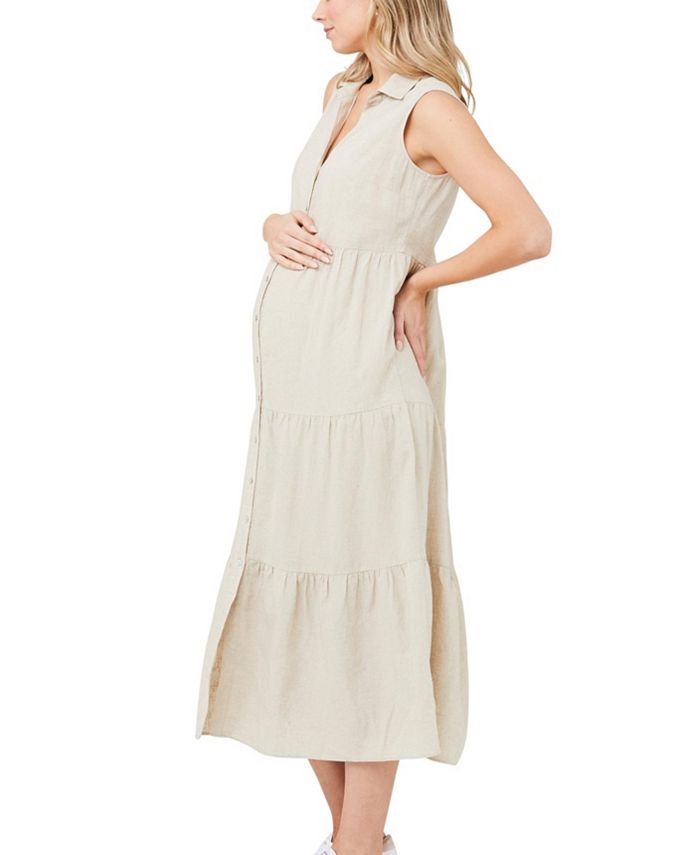 Ripe Maternity Maternity Tracy Button Down Tiered Dress - Macy's