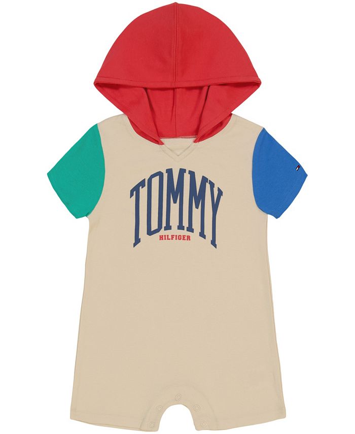 Tommy Hilfiger Boys Colorblock Hooded Shorts Romper -