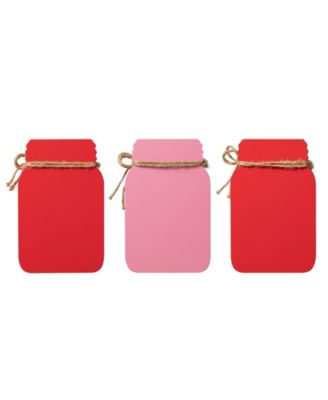 7" H Valentine's Wooden Mason Jar Table Decor Set, 3 Piece