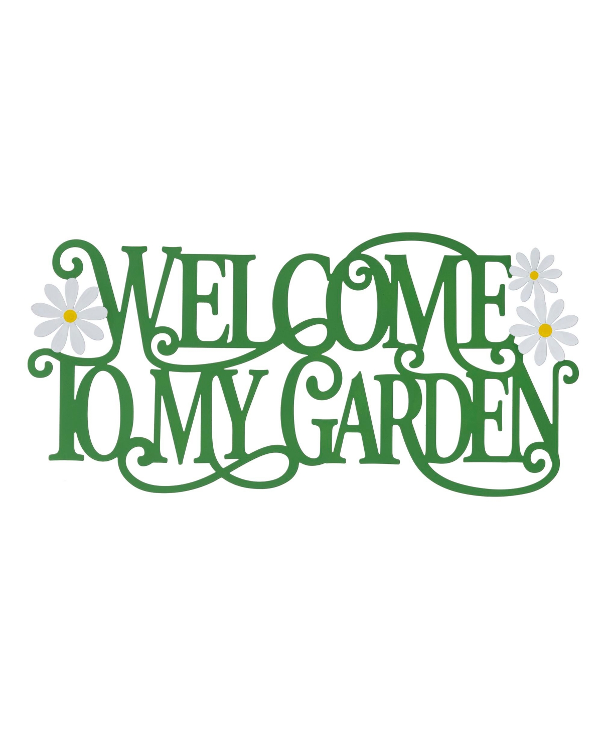 24" L Metal Cutout "Welcome to My Garden" Wall Decor - Green