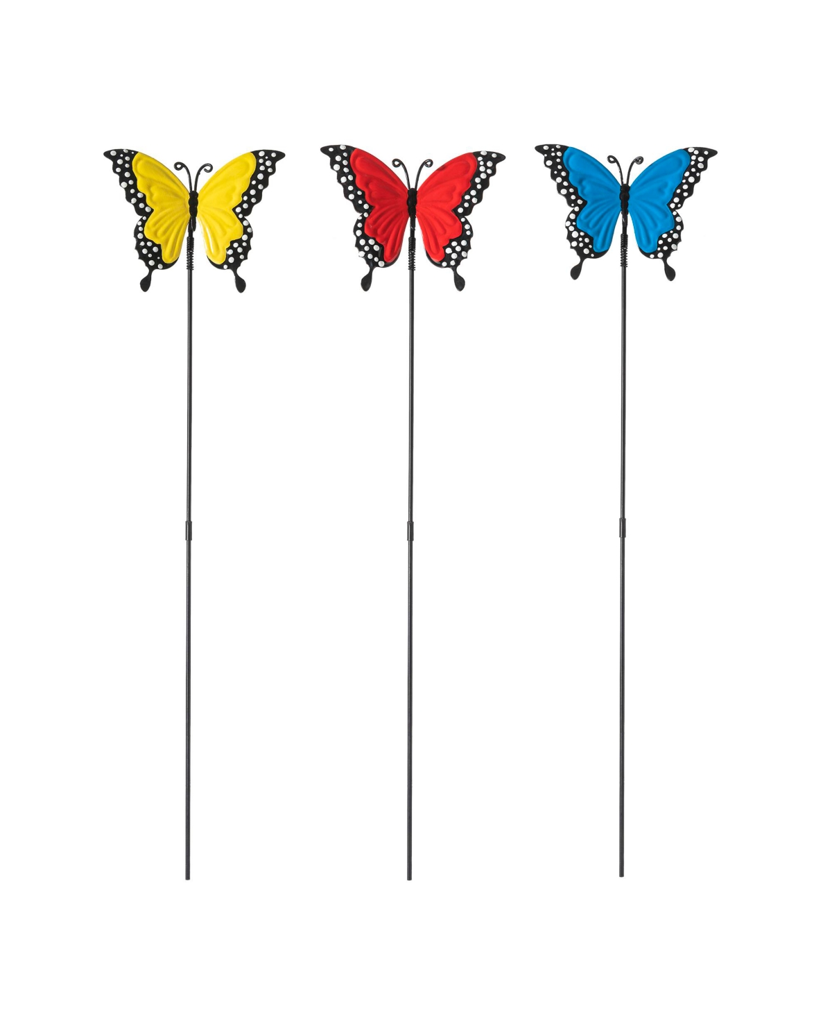 Glitzhome 22" H Metal Butterfly Pick Set, 3 Piece In Multi