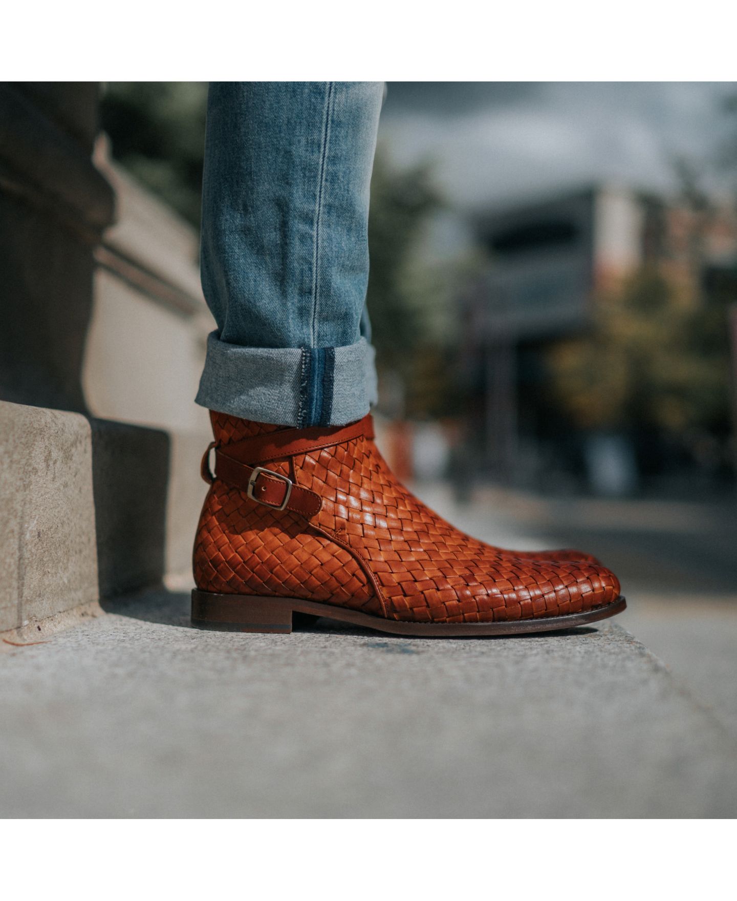 Мужские ботинки Taft Dylan Hand-Woven Leather Buckle Jodhpur, цвет: Коричневый — фото 6