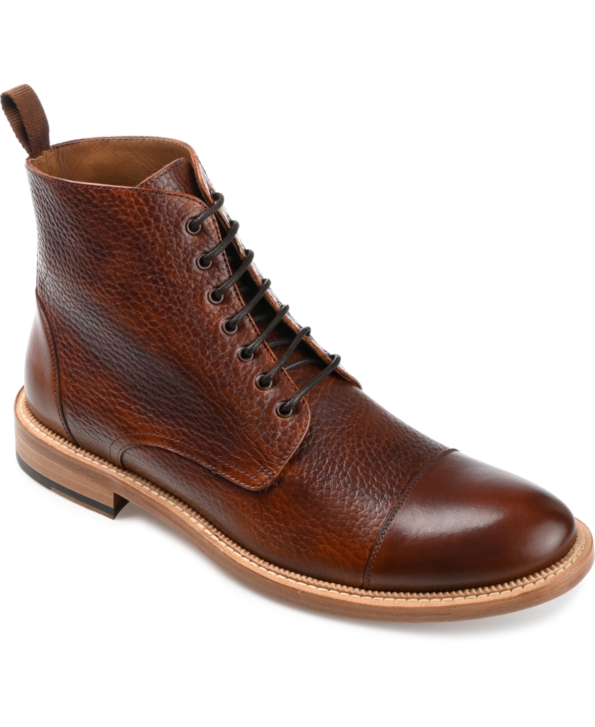 Men's Rome Full-grain Leather Cap Toe Dress Shoes - Brown