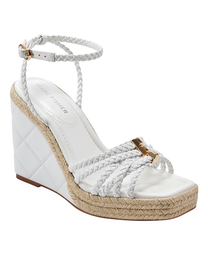 Marc Fisher Women s Hayla Square Toe Wedge Dress Sandals Macy s