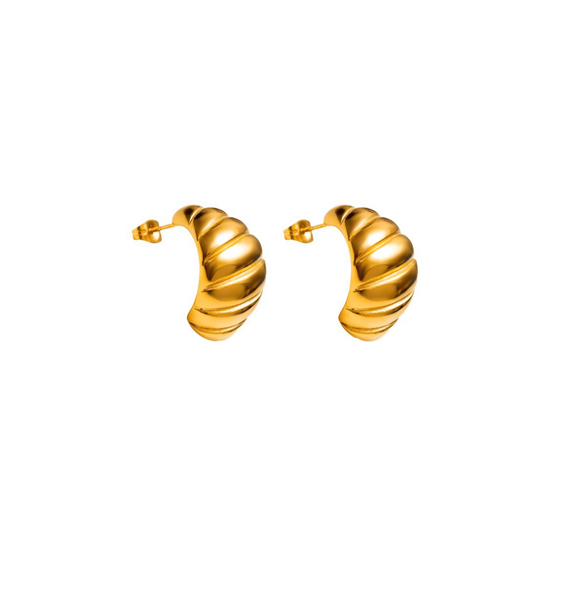 Tainted Hoop Earrings - Gold