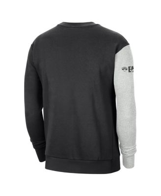 Men's Black, Heather Gray New York Knicks Courtside Versus Force & Flight Pullover Sweatshirt