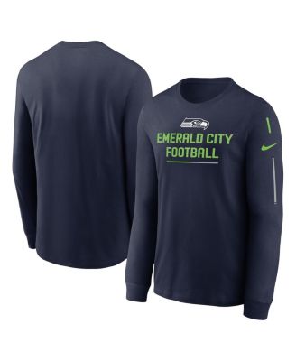 Men's College Navy Seattle Seahawks Team Slogan Long Sleeve T-shirt