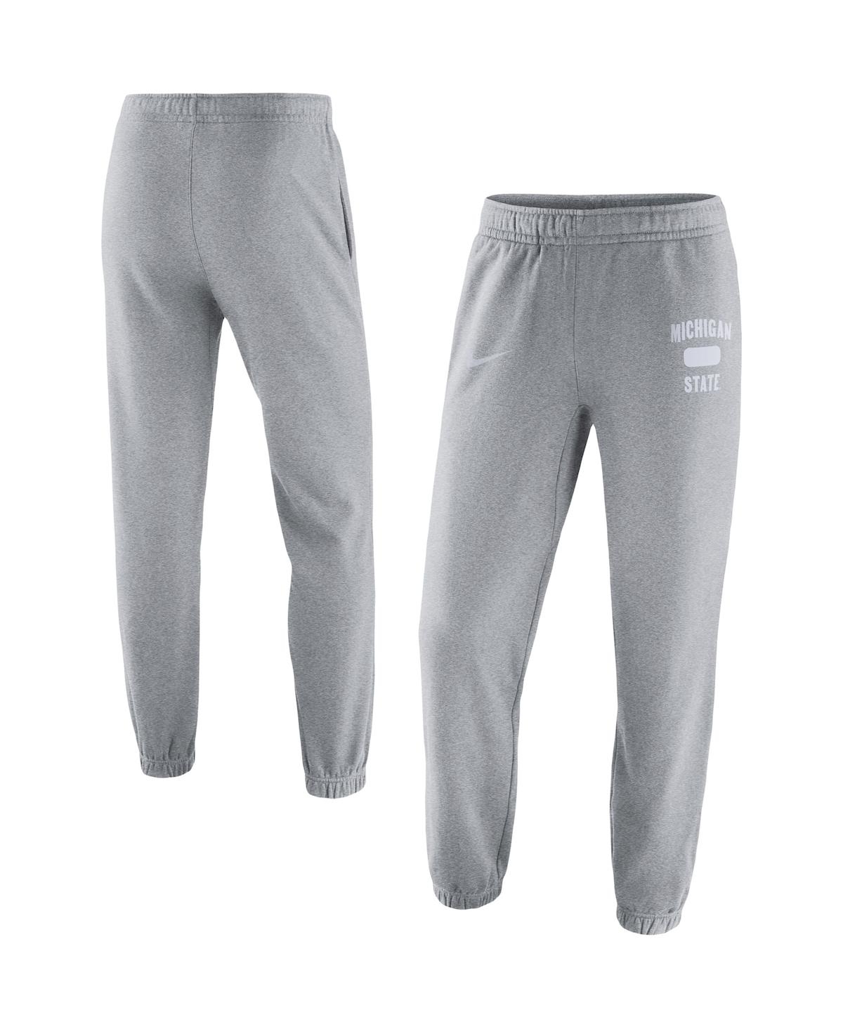 Shop Nike Men's  Heathered Gray Michigan State Spartans Saturday Fleece Pants