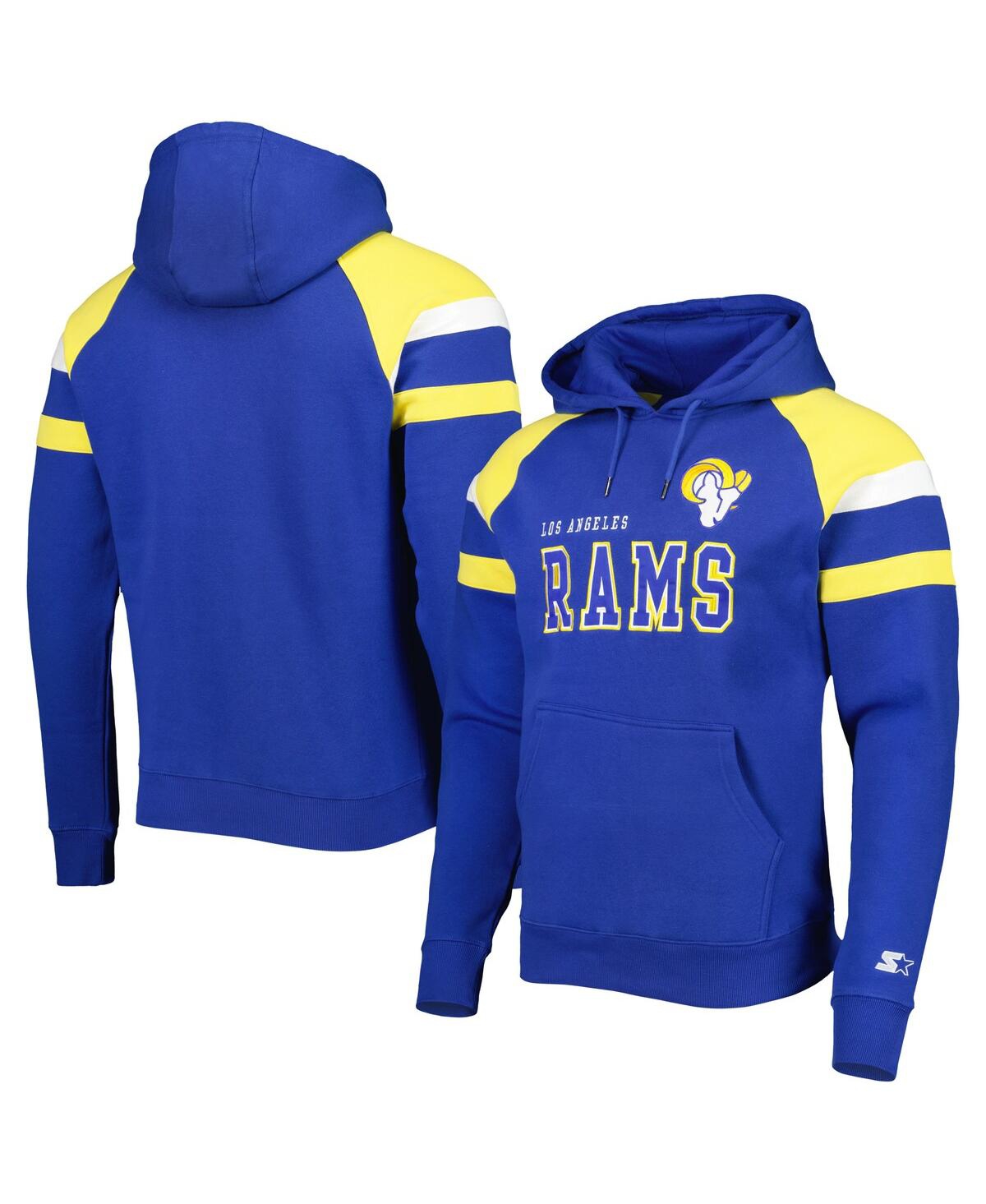 Men's StarterLos Angeles Rams Draft Fleece Raglan Pullover Hoodie - Royal