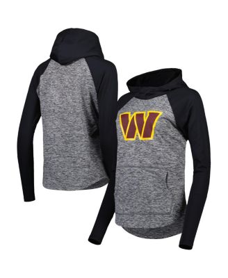 Women's Heathered Gray, Black Washington Commanders Championship Ring Raglan Pullover Hoodie